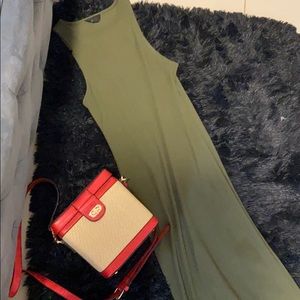 Top shop olive green maxi dress